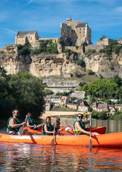 Parcours canoë de 10 km sur la Dordogne – balade courte entre châteaux et falaises